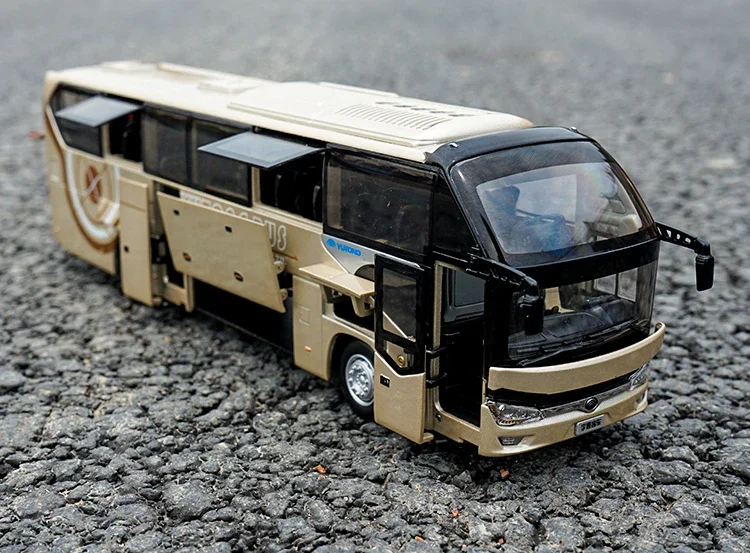 1/42 For YuTong Bus ZK6128HQB Coach Bus Diecast Metal Car Model Gold Toys Boy Girl Gift Collection Gold Metal,Plastic,Rubber