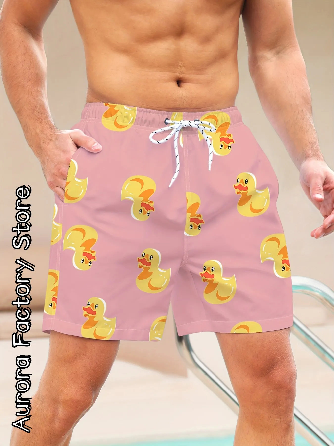 Sommer Männer Mode Shorts lustige Cartoon Enten drucken Kleidung Jungen Kinder lässig Hawaii Urlaub