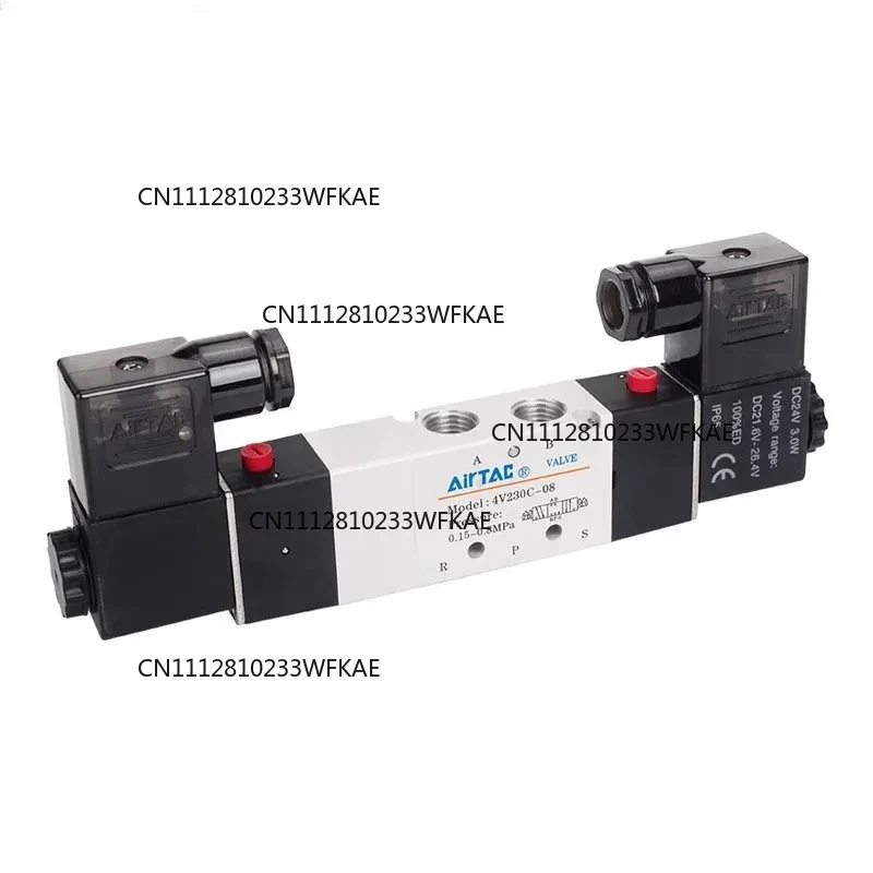 AIRTAC Original Pneumatic 5/3 Way Double Solenoid Valve  4V130C-06/M5 4V230C-08 4V330C-10 E P Reversing Valve 12V 24V 110V 220V