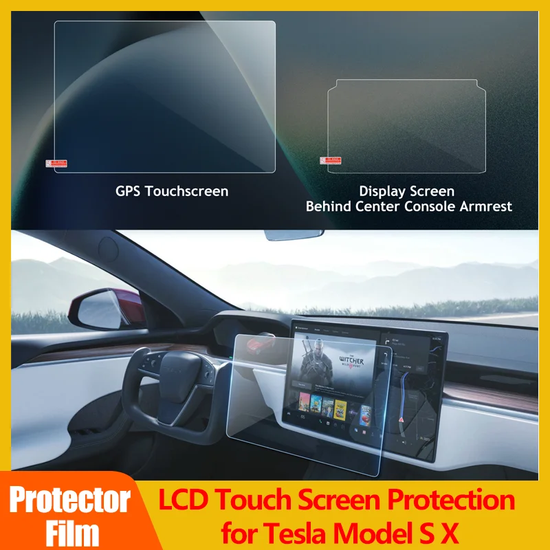 Car Console Dashboard Screen Protector Film for Tesla Model S X LCD Navigator No Fingerprints Anti-Scratch Interior Accessories