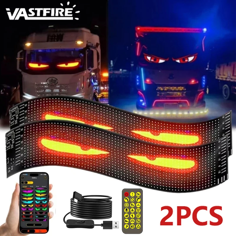 

Led Eyes For Truck Led Matrix Panel RGB LED Car Panel DIY Programmable Bluetooth App Control Scrolling Light