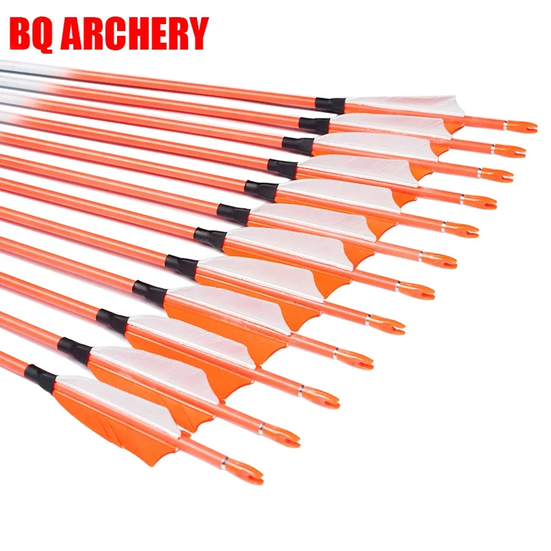 

12pcs Pure Carbon Arrows ID4.2MM Sp700-1000 for Recurve Bows and Arrows Accessories Hunting Shooting