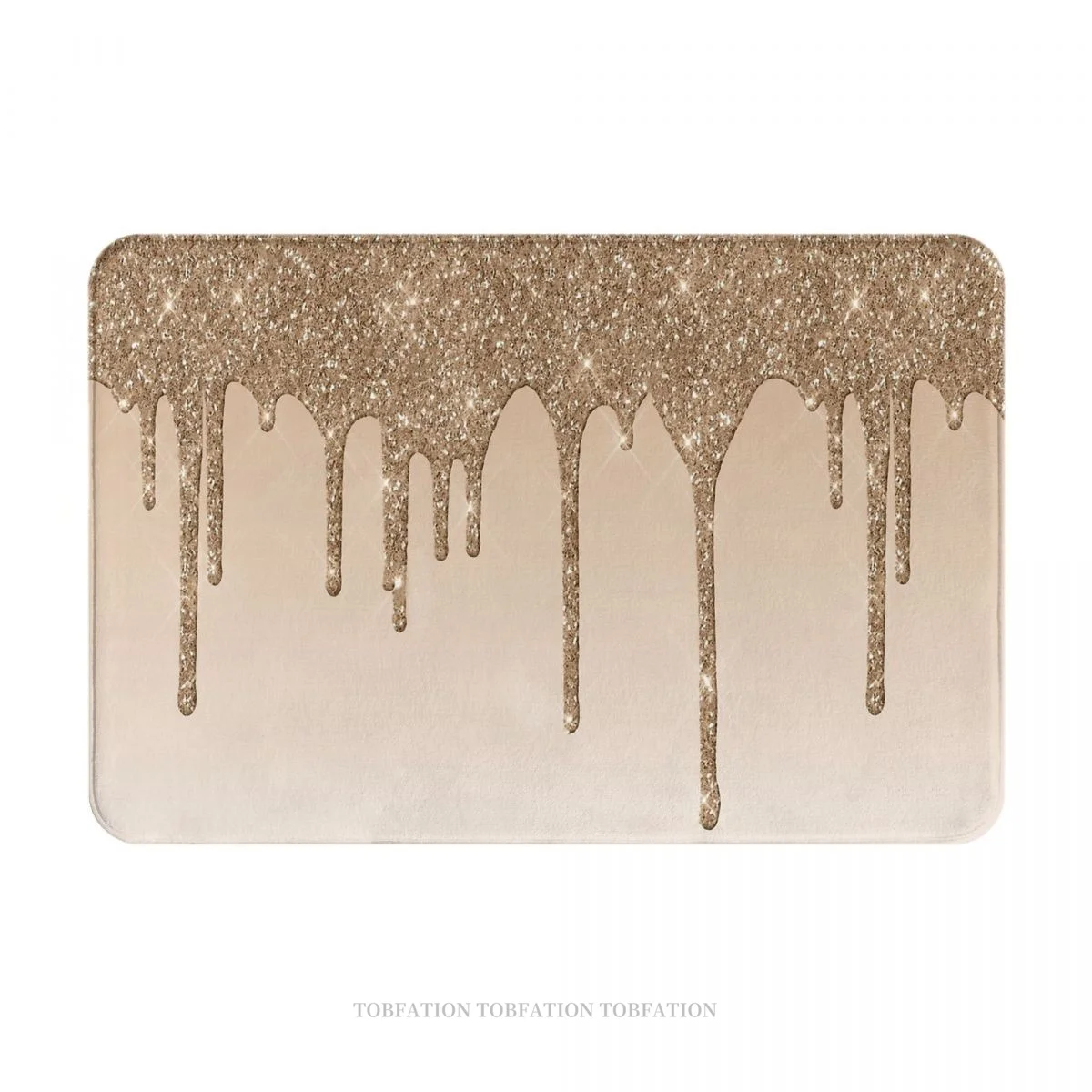 Dripping Glitter Non-slip Doormat Rose Gold Glitter Bath Kitchen Mat Welcome Carpet Flannel Modern Decor