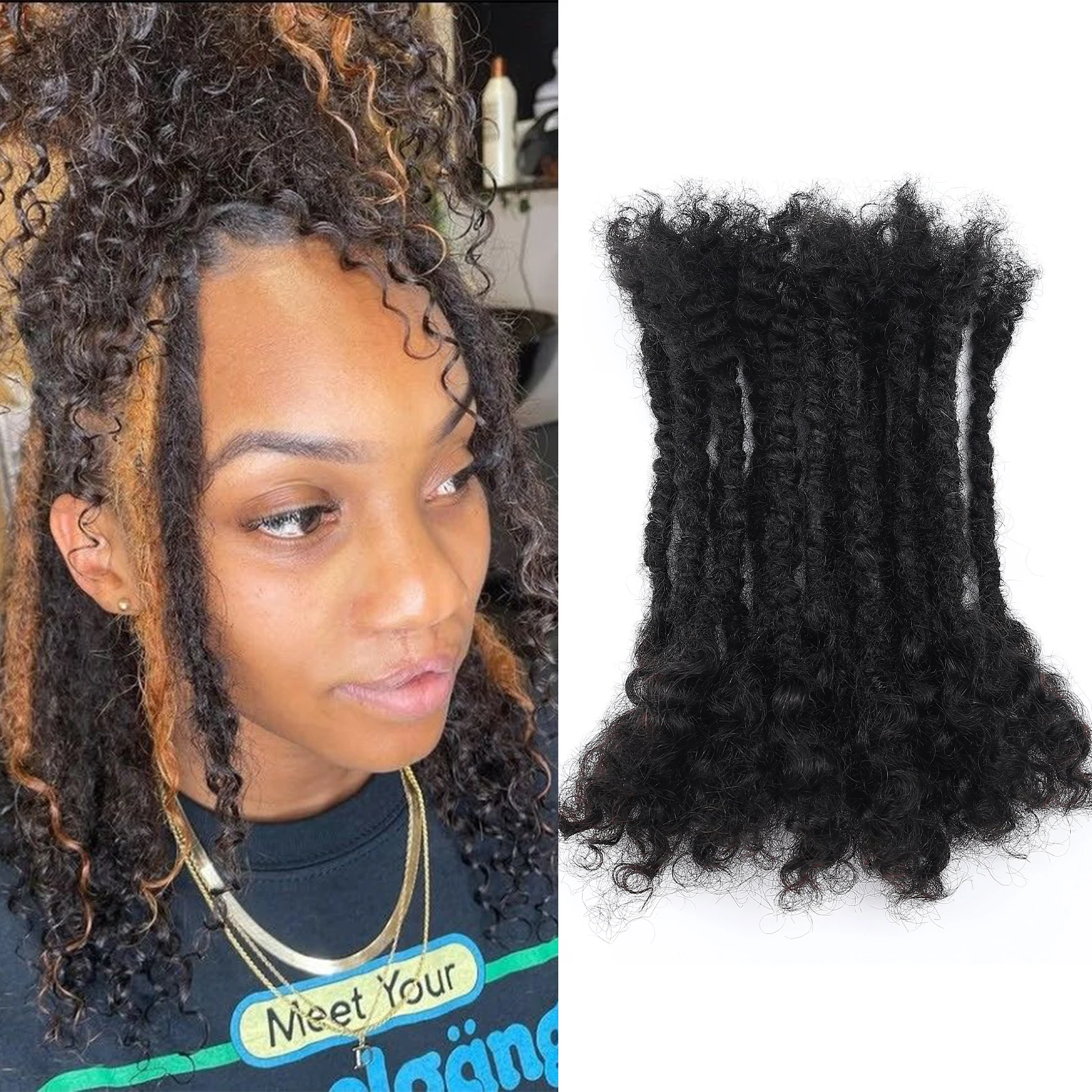 

Бестселлер, 100% человеческие волосы, вьющиеся наращивания, натуральный вид, прически в стиле бохо, наращивание волос Lisa Locs для чернокожих женщин