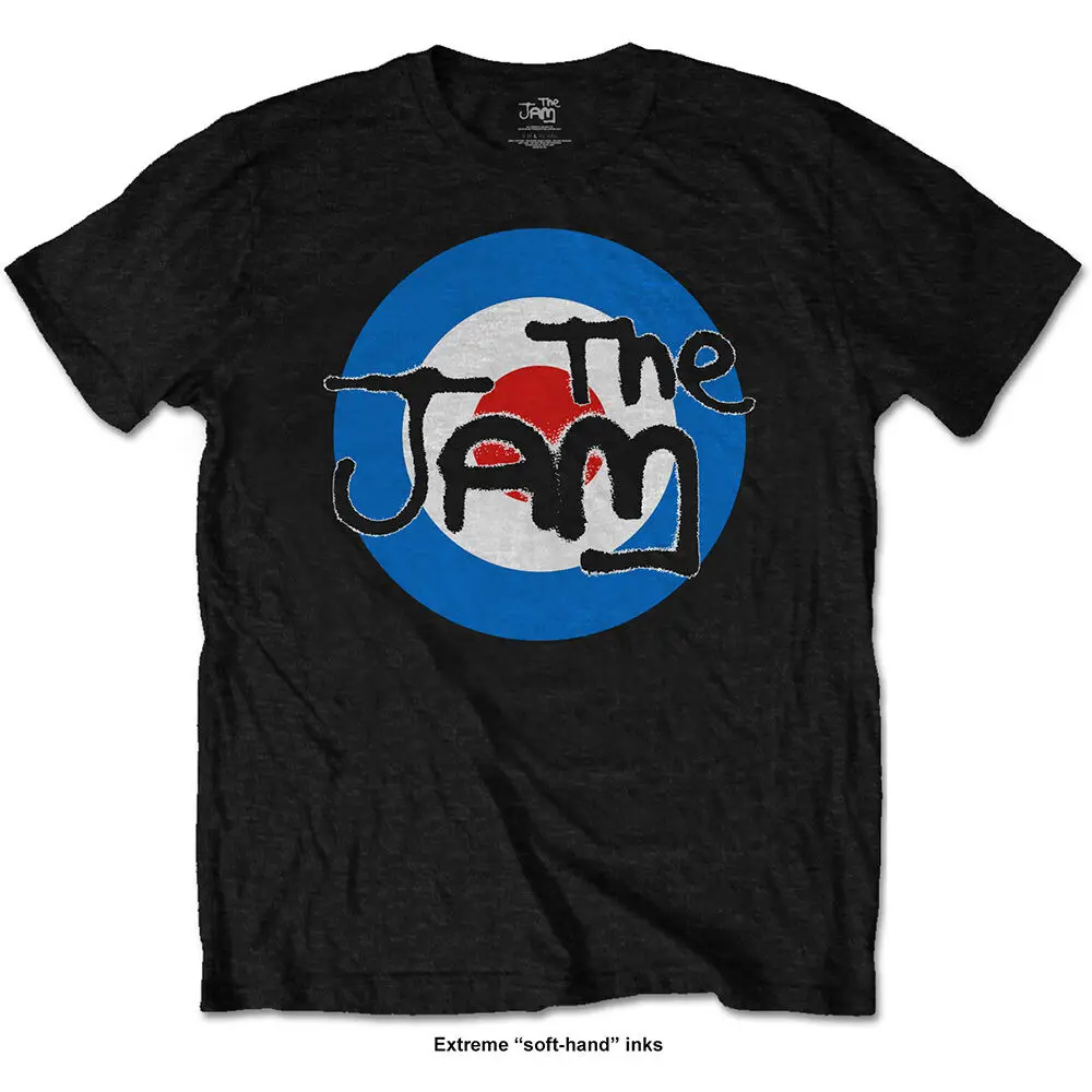 

The Jam T Shirt Spray Target Logo Official Mens Black Mod Classic Rock Unisex