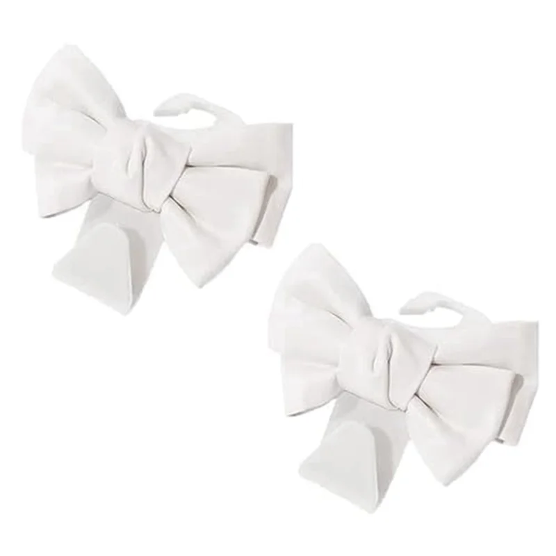 

B50C 4Pcs Multifunctional Backseat Hooks Car Interior Storage Bag Hooks Cute Bow Shape
