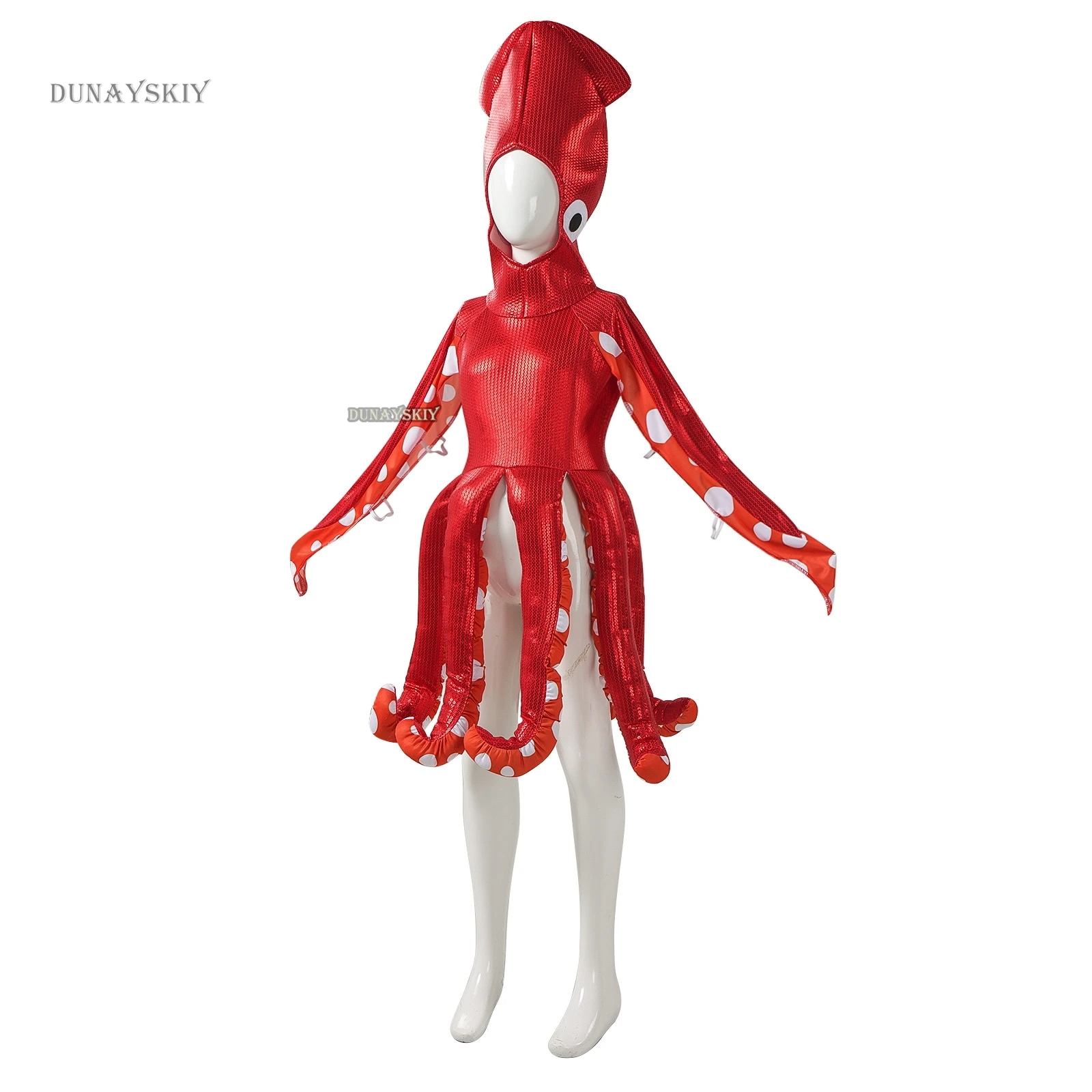 Squid Cosplay Costume para crianças, fantasia de criatura do mar, festa temática de carnaval, roupas Masquerade Cos, Halloween