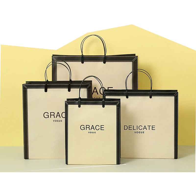 10Pcs/Lot Fashion 42x32×10cm 47x36×10cm Hand Shopping Bag Thickened Non Woven Environmental Protection Handbag Can Be Customized