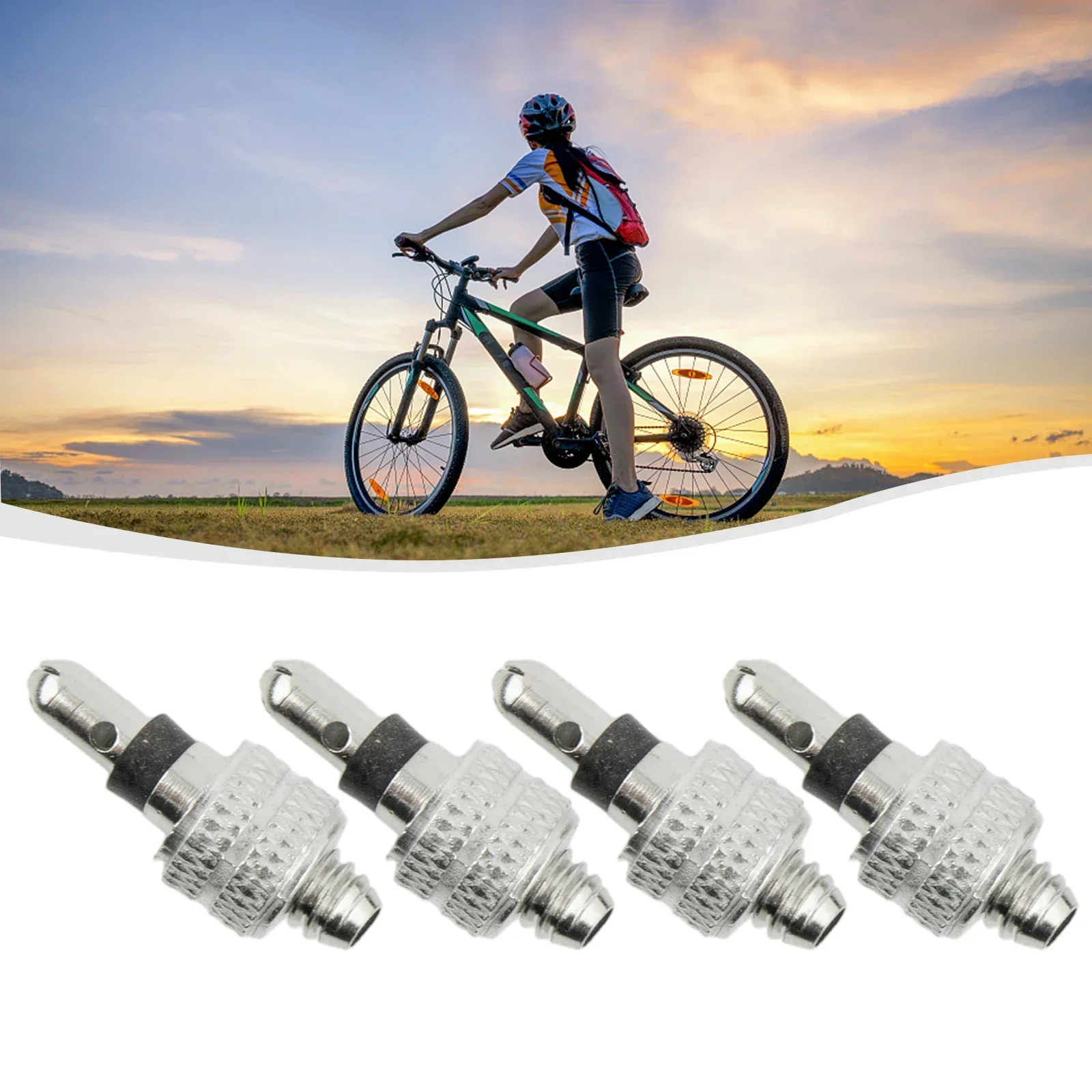 4pcs Bicycle Tube Valve MTB Road Bike Air Nozzle Cycling Replacement Dunlop Valve Germany Valve Adapter Bicycle Wheel Valve