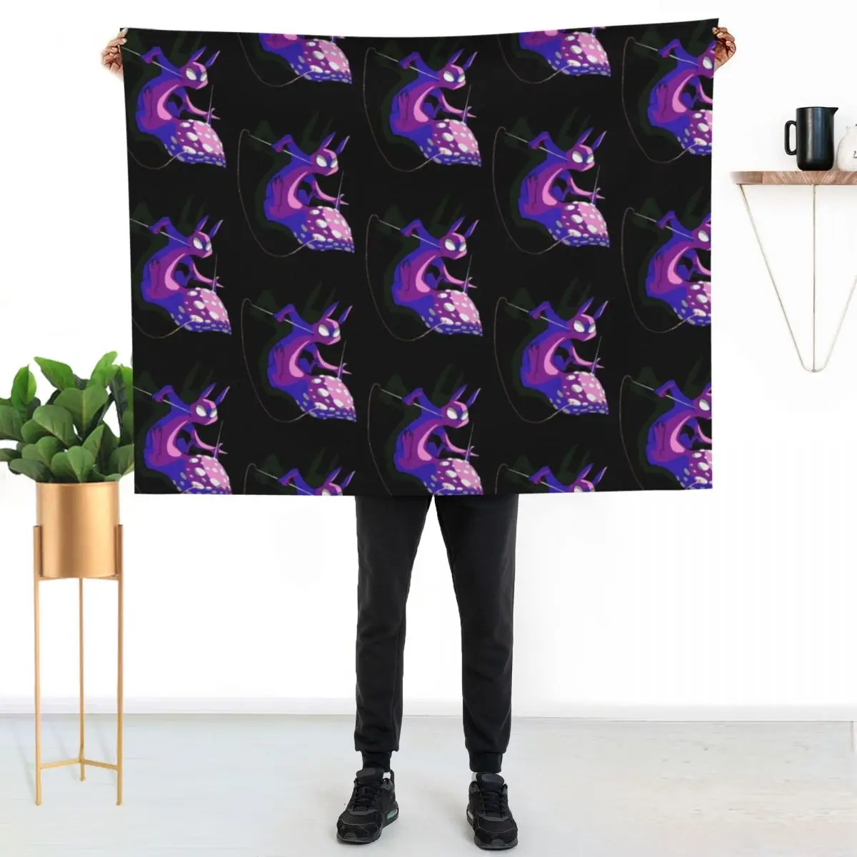 Rain World Downpour Slugcat Spearmaster Throw Blanket Reusable Durable Soft Blanket for All Seasons