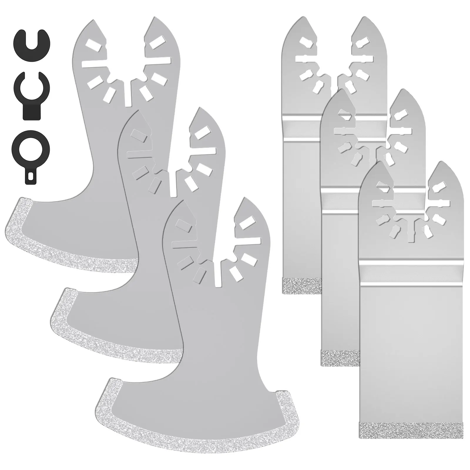 

6 шт. алмазное осциллирующее лезвие, эффективный многофункциональный набор лезвий, практичный инструмент для удаления затирки, осциллирующая пила для удаления зернистости