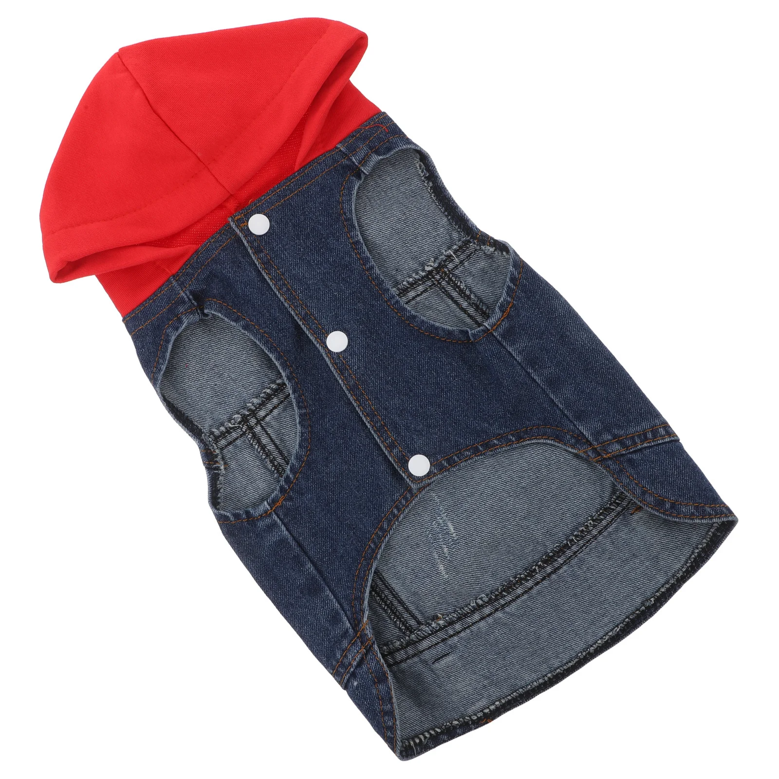 

Pet Cowboy Vest Denim Jacket Size L Red Knitted Hat Fashion Autumn Winter Dog Apparel Multicolor Retro Style Pet Vests