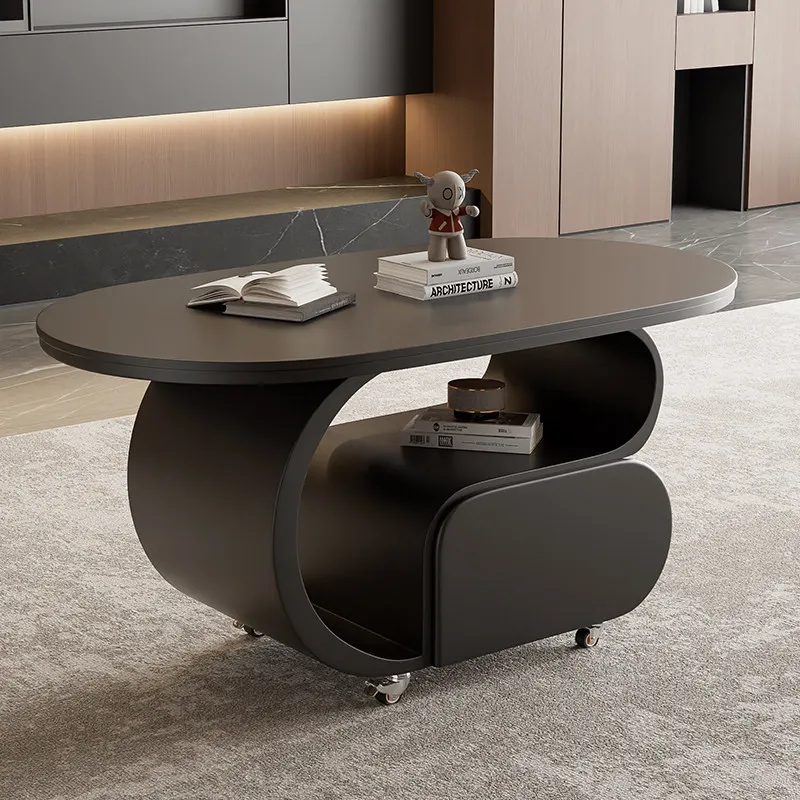 Designer Modern Coffee Table Luxury Storage Living Room Organizer Drawers Moving Side Table Writing Couchtisch Trendy Furniture