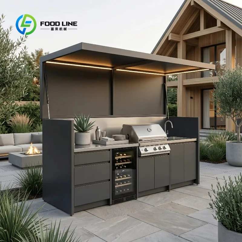 Customized Stainless Steel Outdoor Kitchen Cabinets with Shed Shock Resistance Rustproof Outdoor Outdoor Kitchen Station