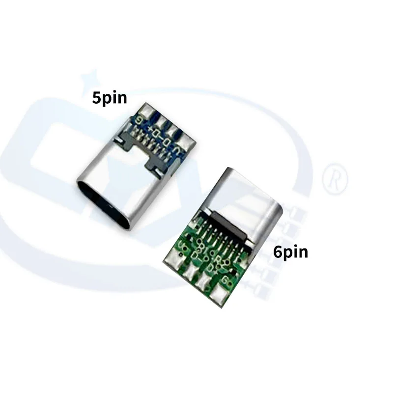 Typce with 5.1k resistor, 16 pin USB 3.1 charging socket connector, soldering data cable, DIY board PCB, pull-down resistor - Detail 1