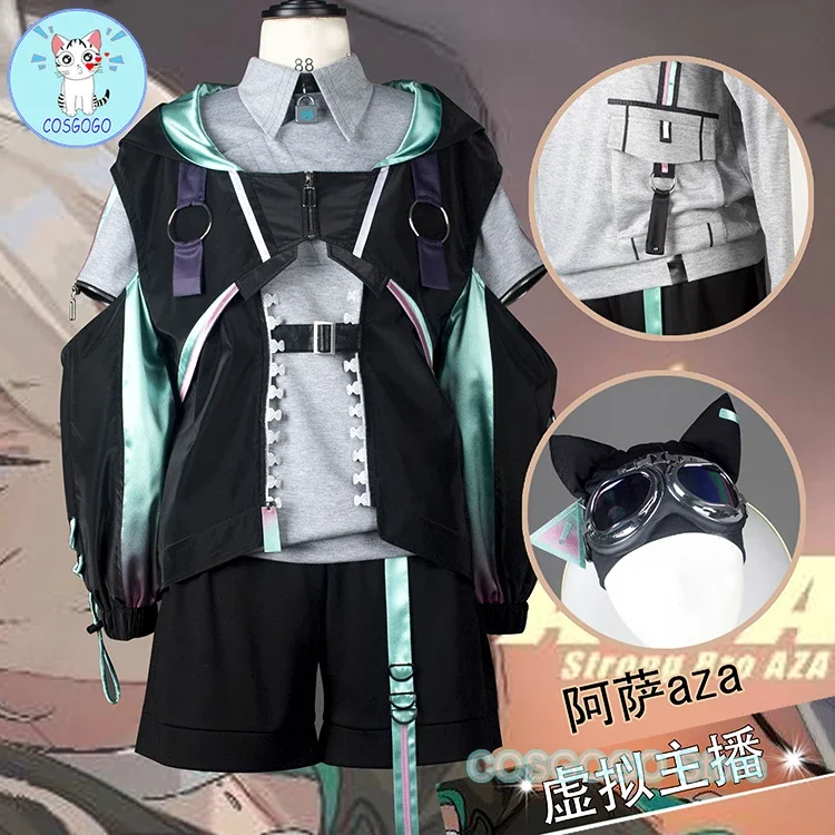 COSGOGO [Customized] NIJISANJI Vtuber Aza Cosplay Costume Halloween Outfits Women Men New Suit Uniform