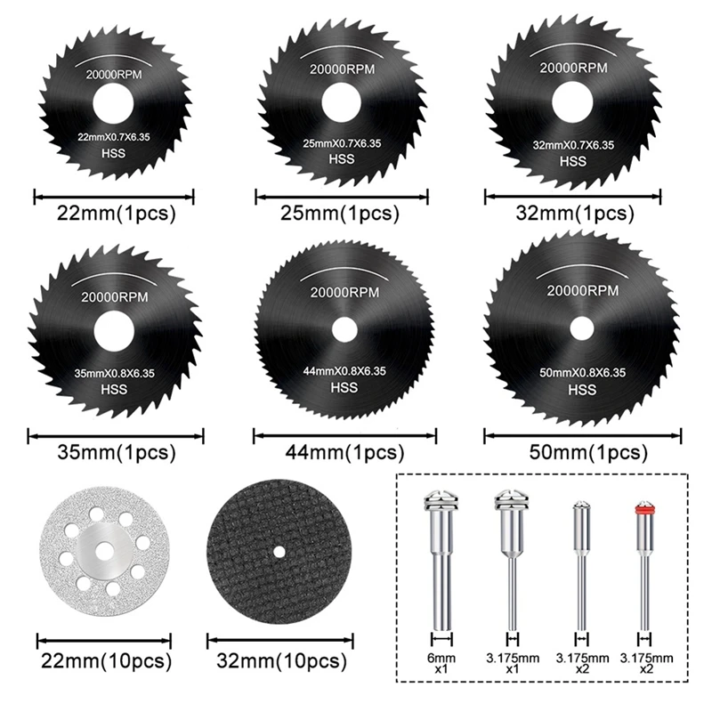 B62B 32pcs Cutting Discs for Rotary Tool, 3 Different Saw Blades to Meet Your Different Needs, Cutting Wheel Set view 5