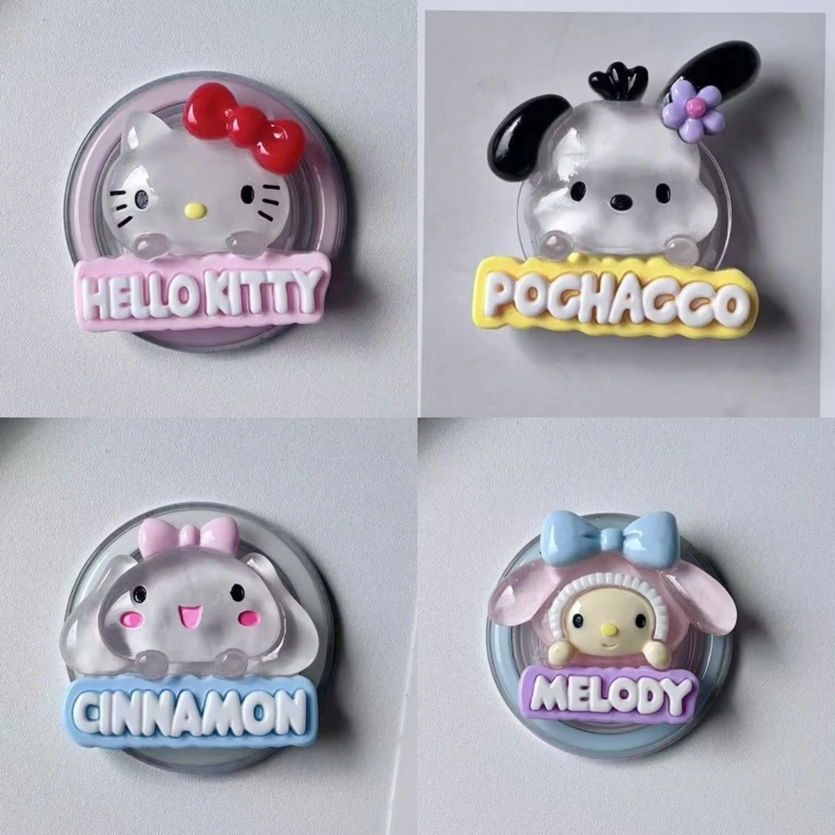 

Светящаяся магнитная подставка-держатель для телефона Luminous For Magsafe Sanrio Hello Kitty Kuromi для iPhone Samsung, складная, с беспроводной зарядкой