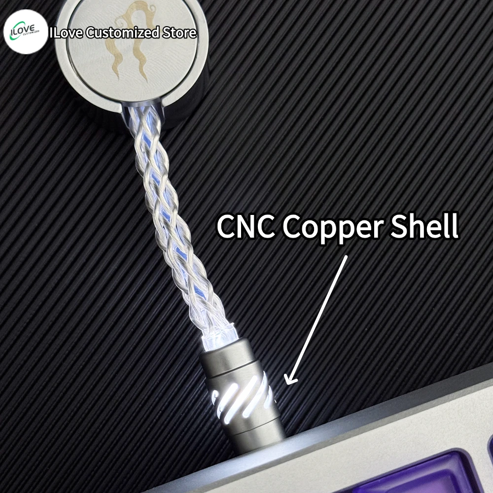 كابل لوحة المفاتيح ذو المحور المغناطيسي يدعم إضاءة التحكم المغناطيسي المزدوج 8k 1-to-2 كابل لوحة المفاتيح الميكانيكية TYPE-C USB - TYPE C #4