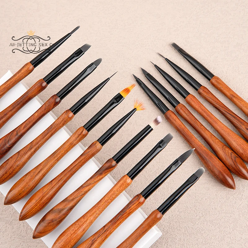 ใหม่ไม้จันทน์เล็บกาว Phototherapy ปากกา UV เจลแปรง Gourd Handle แปรง Professional Nail Art แปรงเล็บเครื่องมือ