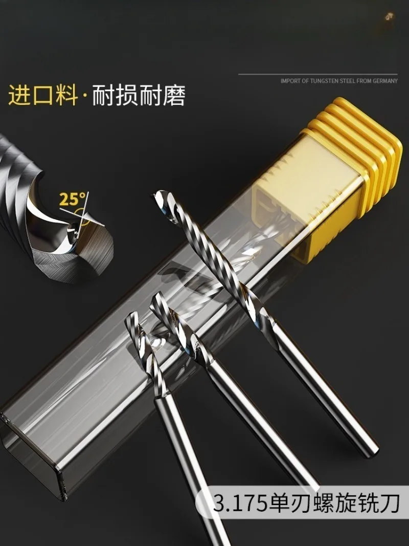 

3.175 Single Flute Spiral Cutter, Acrylic PVC CNC Engraving Bit