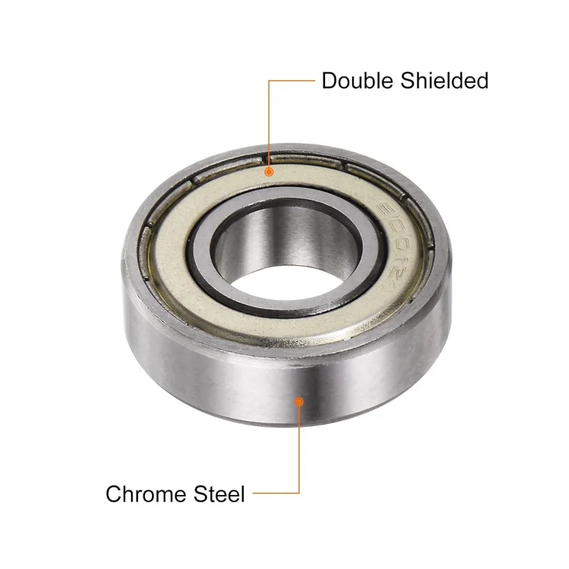 4 Pcs 6000 6001 6002 6003 6004 ZZ Deep Groove Ball Bearings, Bearing Steel with Double Metal Shields