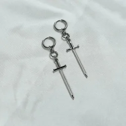 Sword Earrings | Hypoallergenic Tarnish-Free Sword knight Spike Grunge Gothic Alternative Unisex Dangly Long Earrings