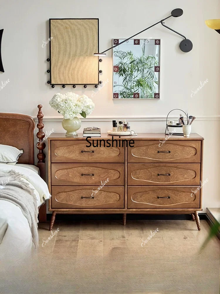 French retro starry sky six chest bedroom bedside cabinet