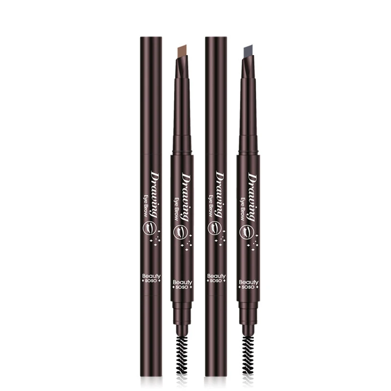 Double Ended Eyebrow Pencil Paint Long Lasting Tattoo Eyebrow Waterproof Eye Makeup Cosmetic Tools with Brush