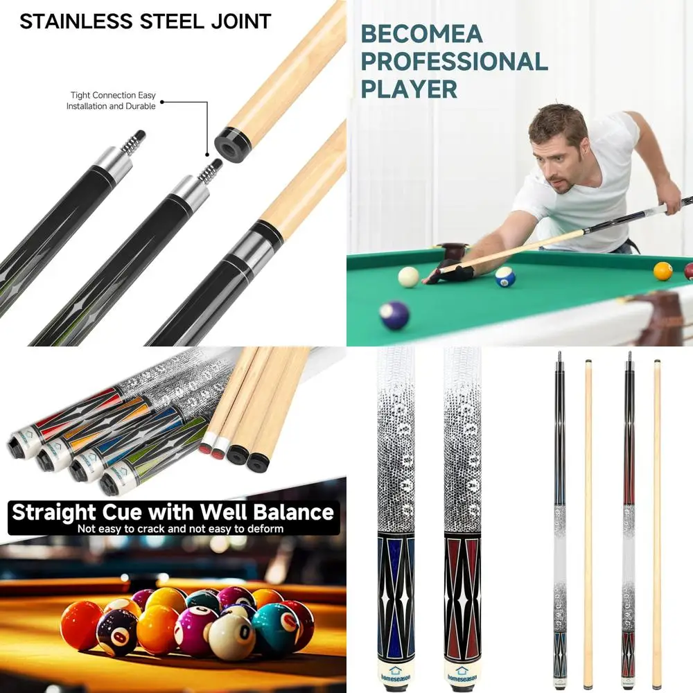 

58 Maple Wood Billiard Cue with 3D Printed Grip and 13mm Tip for Professional Play