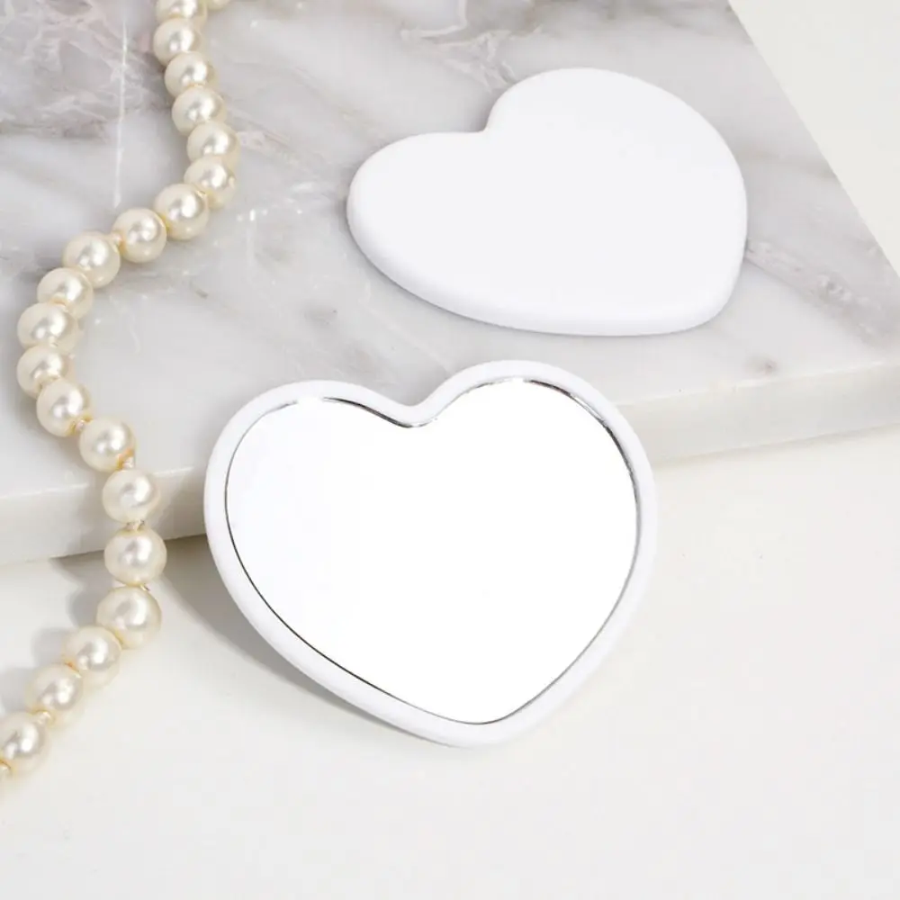 Portable Single-sided Heart-shaped Mirror High-definition Little Handheld Mirror Handheld Beauty Make-up Mirror Woman