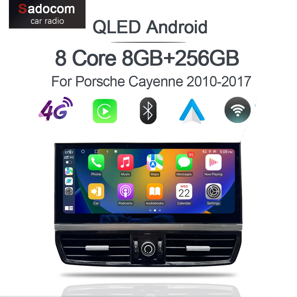 

1920*720 IPS 12,3 "360 камера Carplay 8G + 128G Android 13 автомобильный dvd-плеер Мультимедиа GPS стерео радио для Porsche Cayenne 2010-2017