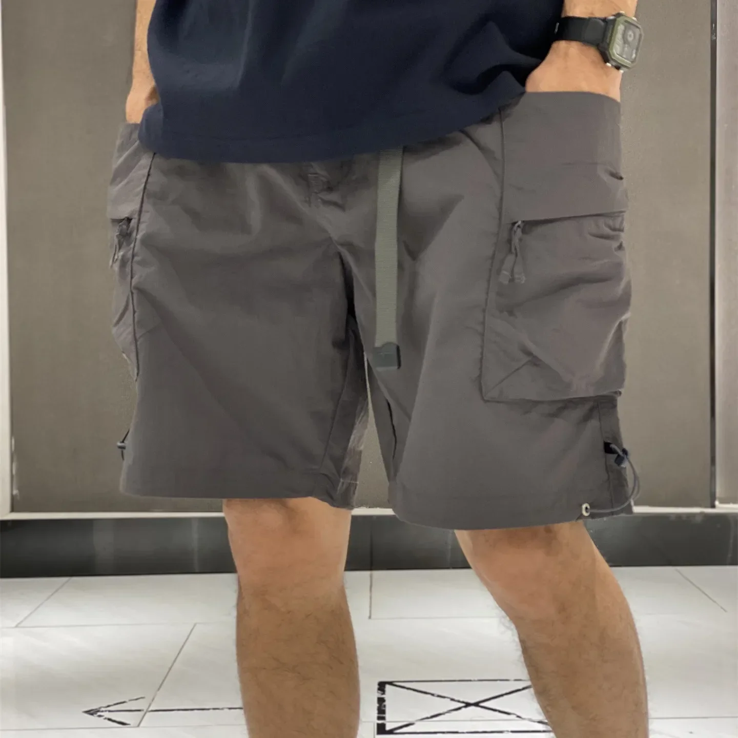 Japanese functional multi-pocket tooling summer outdoor quick-drying five-point shorts