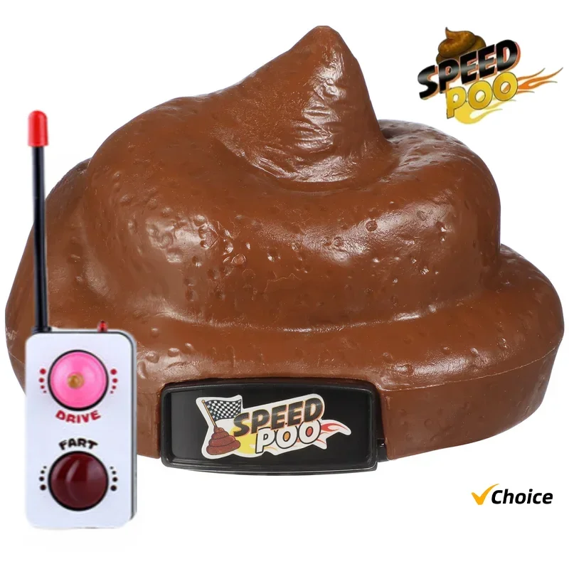 6PC Kids Funny Remote Control Poop Evil Simulation Poo Movable Prank Trick Remote Control Poop Car Birthday New Year Gift