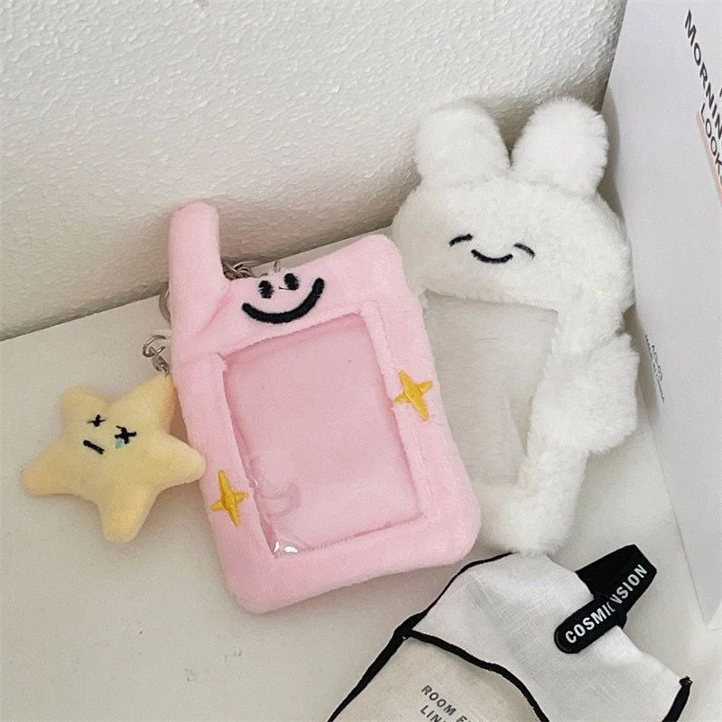 Simple Cartoon Animal Photocard Holder Rabbit Teddy Bear Card Holder Kpop Idol Plush Kpop Photocard Holder