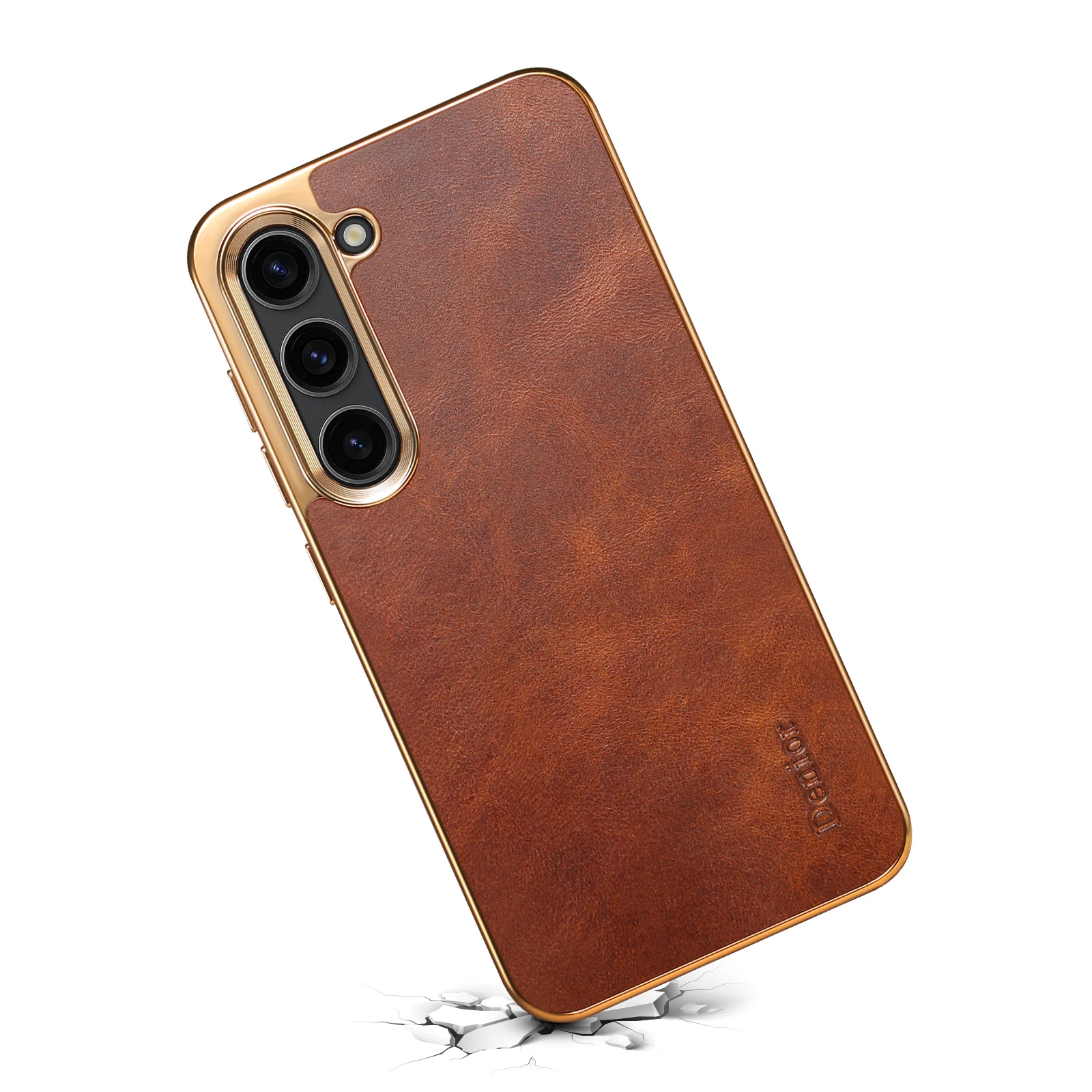 

Business Fashion Oil Wax Cowhide Electroplated Phone Case Suitable for Samsung Galaxy S23 24 Ultra Plus Fall Protection Cover