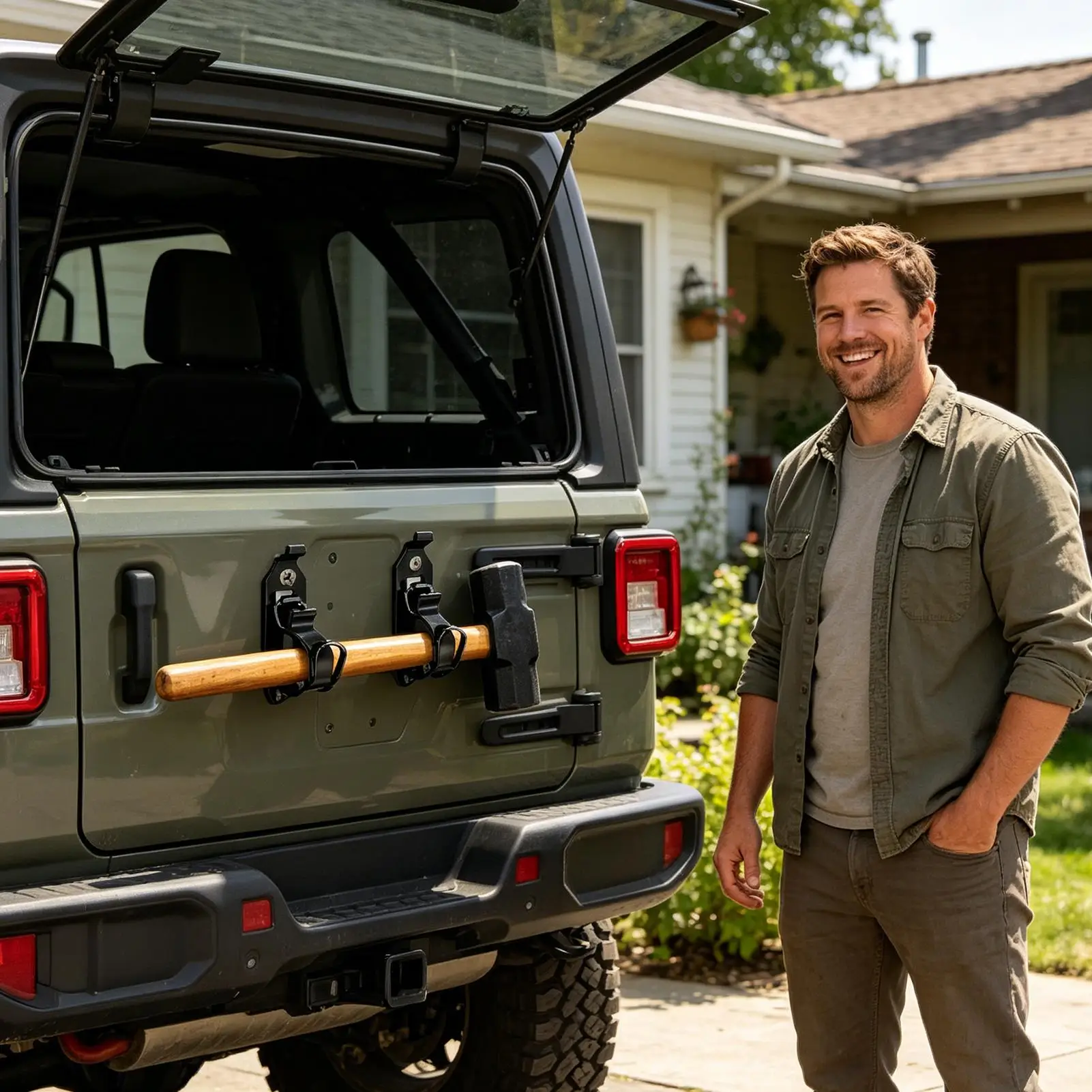 

Heavy Duty Shovel Holder For Truck 2 Pieces Quick Release Bracket Roof Rack Accessories For Garden RV Van Work Utility Fire