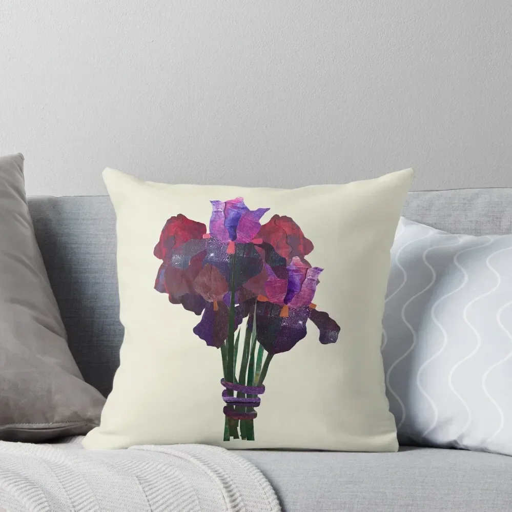 Fiery Temper Bearded Iris Bouquet Throw Pillow Covers For Sofas Couch Cushions pillow