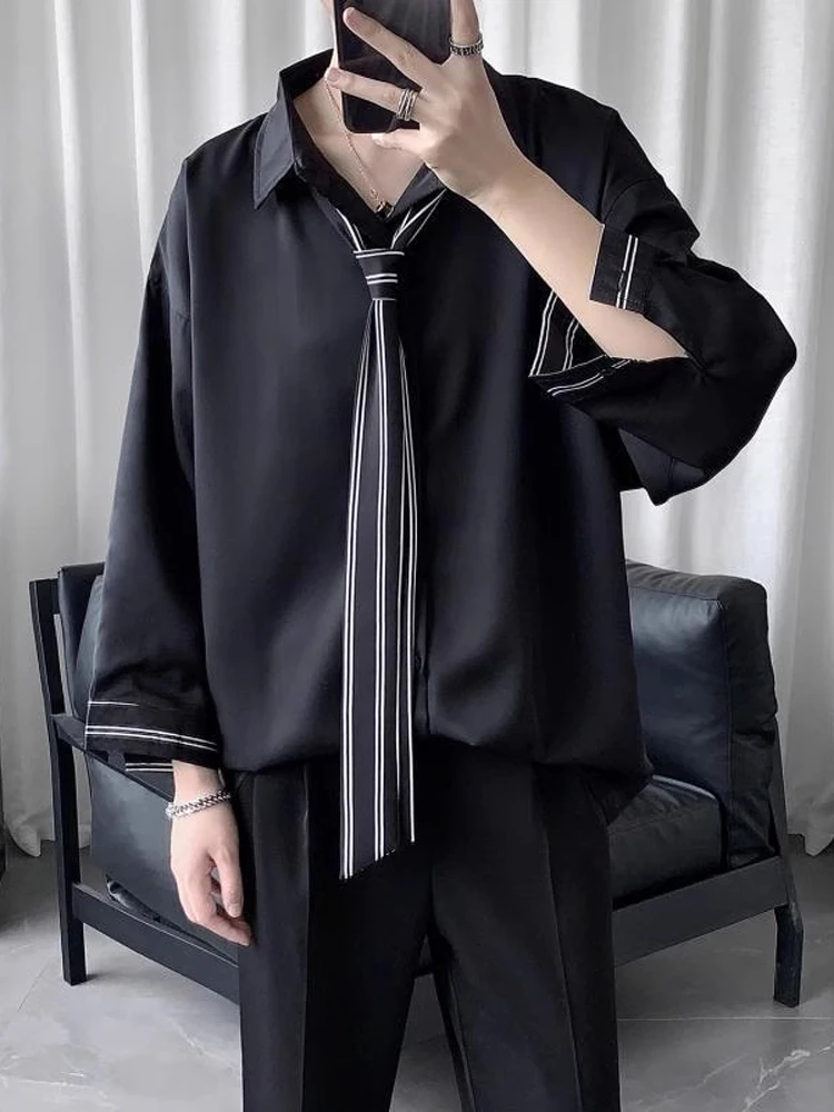 

Sli Long Sve irt for Men Hairdrer Trendy Brand Italian Sle Naples irt Haome High End Feeling Boy's irt