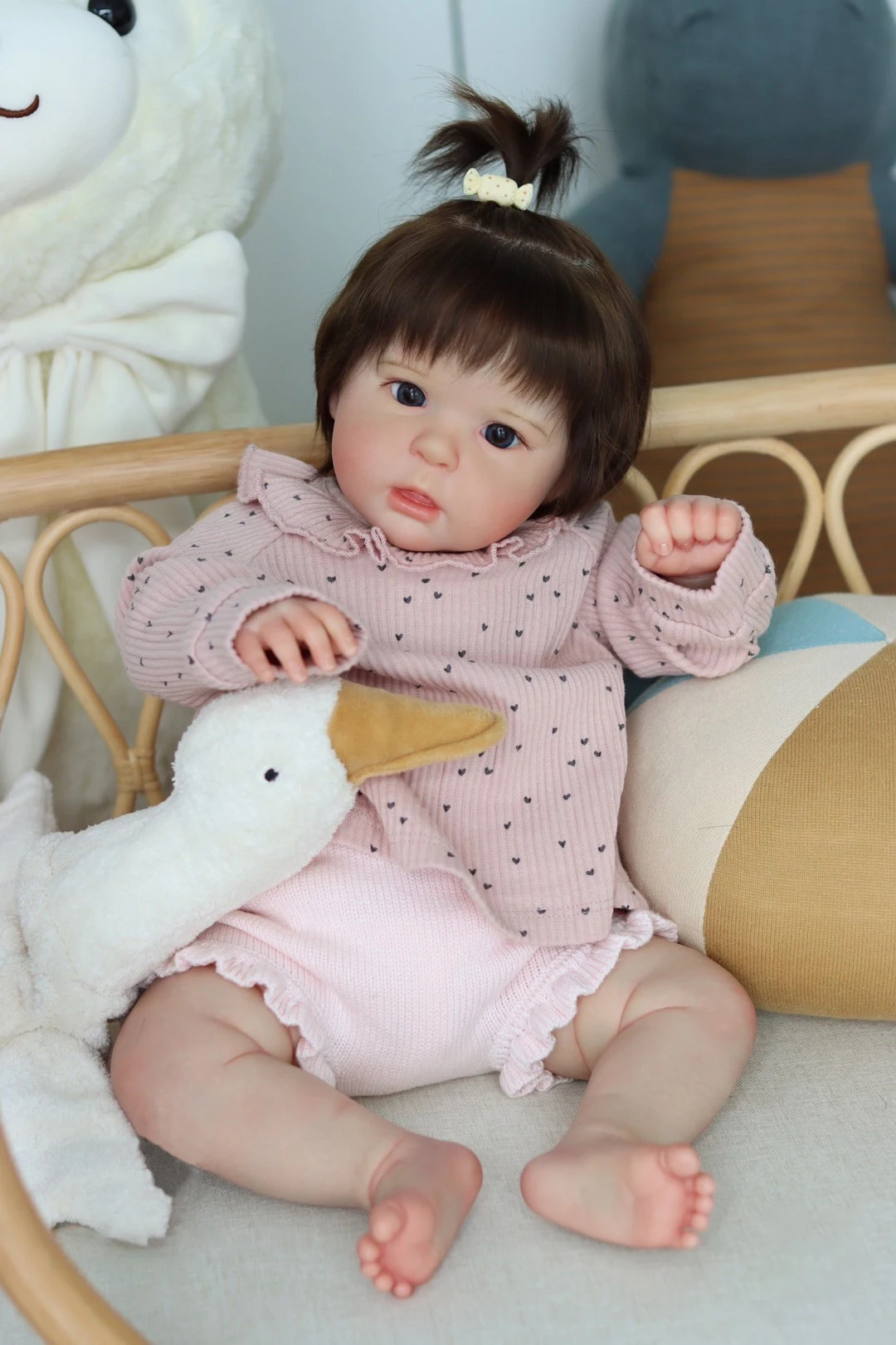NPK 20inch Reborn Doll Ward Realistic Collectible Baby Doll with Soft Cloth Body 3D Skin Veins And Rooted Hair