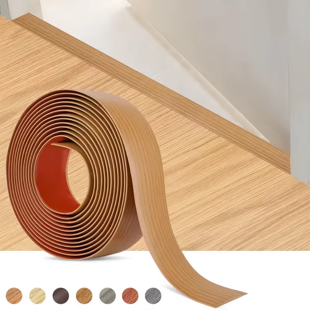 1roll 1/2/3meters PVC Floor Transition Strip Threshold Edging Trim Strip Self Adhesive Doorway Floor Joining Strip Home Hardware