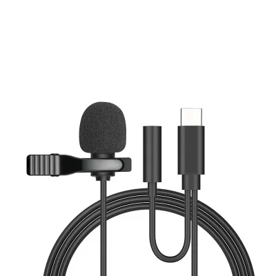 1.5m Draagbare USB Mini Lavalier Microfoon USB/3.5mm/Type-C Metalen Clip Revers Microfoon condensator Microfoon Voor PC Laptop Mobiele Telefoon