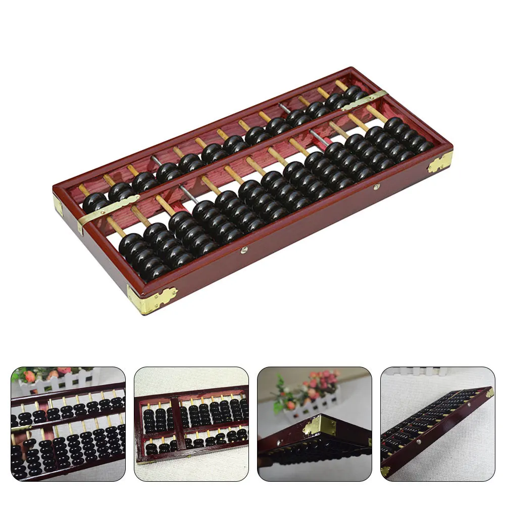 المعداد الخشبي العتيق 13 قضبان أداة العد الحسابي للطلاب البالغين تعلم الحساب