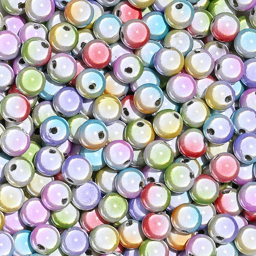 10/50 Stück 8/10/12/14MM Gemischte Acrylperlen Bunte Runde Mattierte Schimmernde Lose Zwischenperlen für DIY Schmuckherstellung und Bastelarbeiten – Detail 1