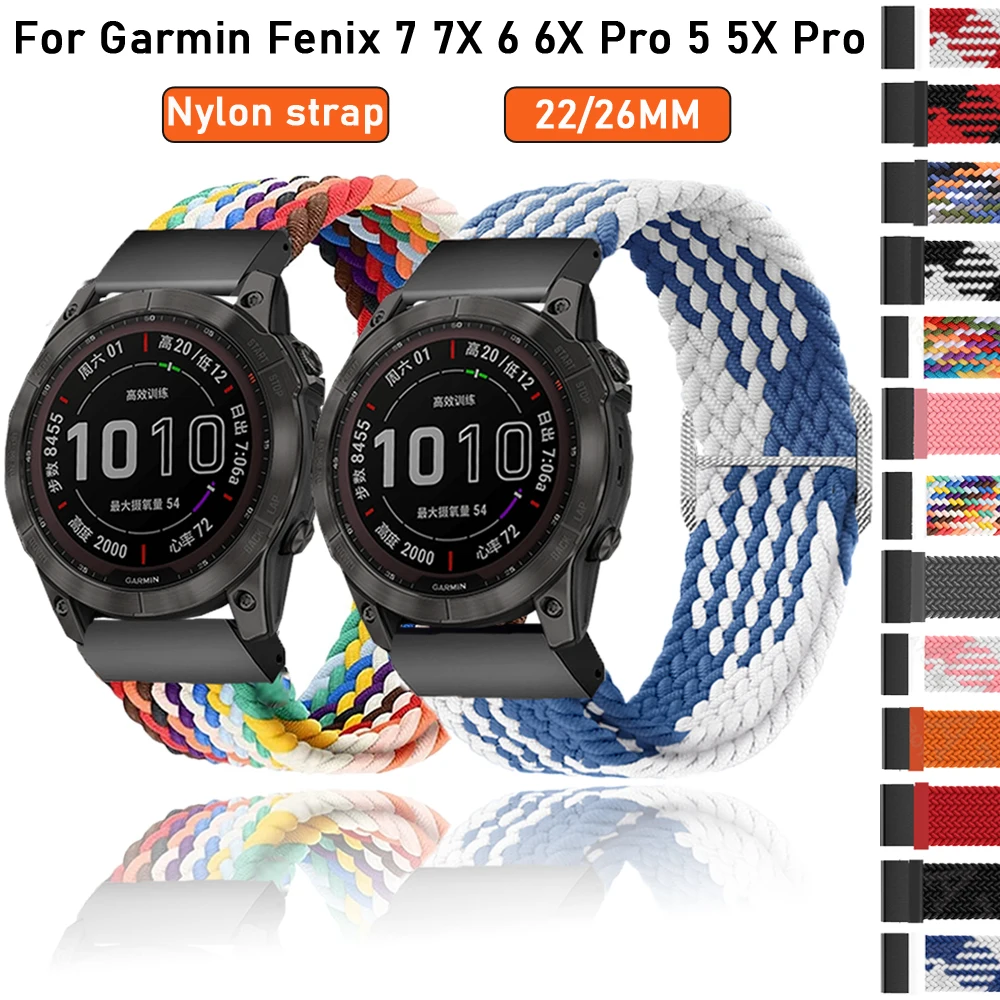 22 26MM Strap For Garmin Fenix 7 7X 6 6X Pro 5 5X Plus 945 935 3 3HR Watchtband Smartwatch Nylon Band Fenix 6XPro 5XPlus Bracele