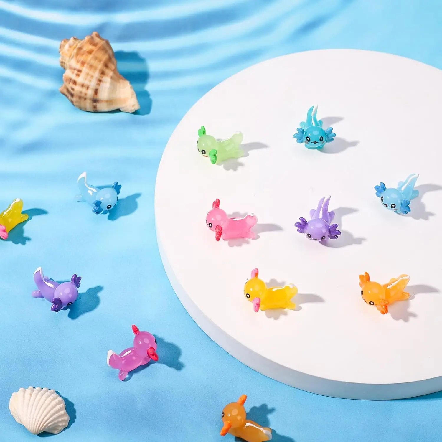 10/20 قطعة شخصيات Axolotl TinyMini الراتنج Axolotl تمثال لون عشوائي مصغرة الحيوانات الحلي DIY بها بنفسك حديقة الجنية بوعاء #3