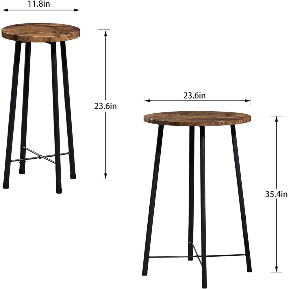 Mesa y sillas de bar pequeñas, juegos de bistró redondos con 2 taburetes de bar, muebles de comedor de pub de 3 piezas, tapa de madera con altura de mostrador