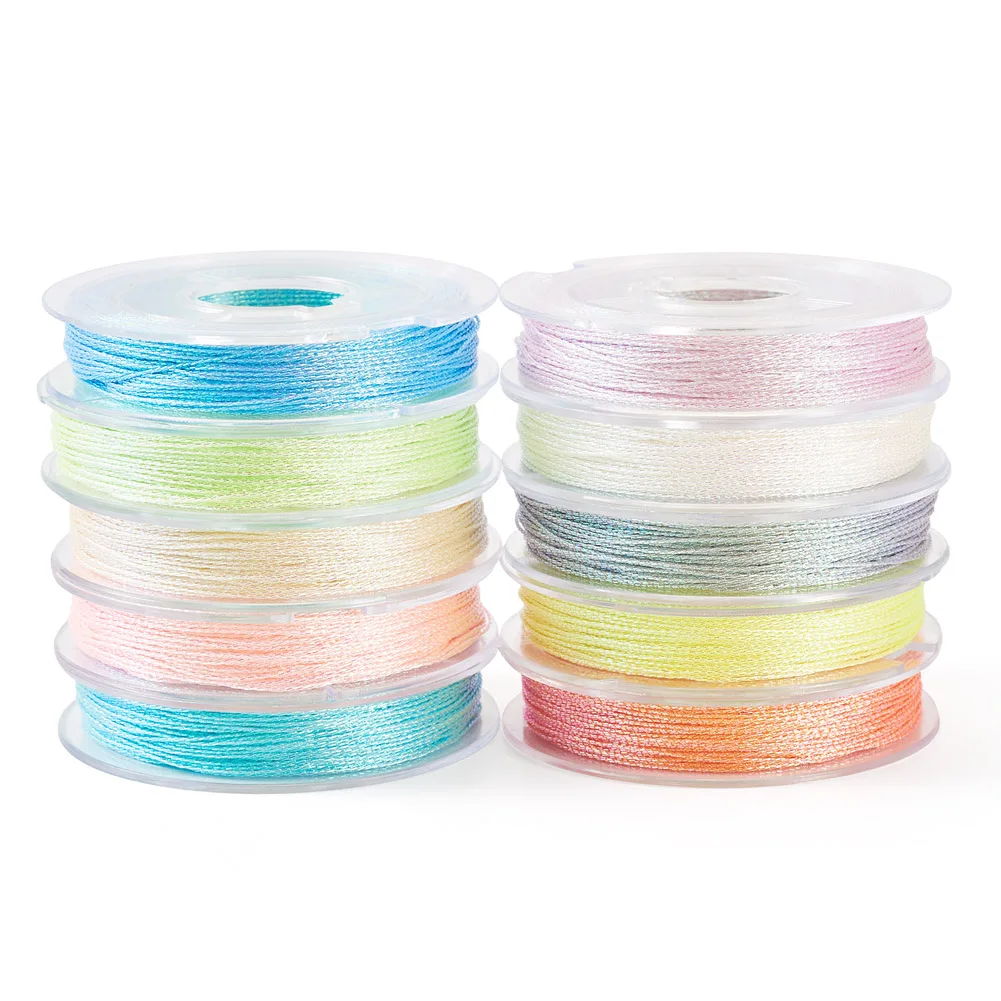 

10 Rolls Luminous Polyester Sewing Thread Glow in the Dark Polyester Cord DIY Handmade Cross Stitch Thread 24.06 Yards