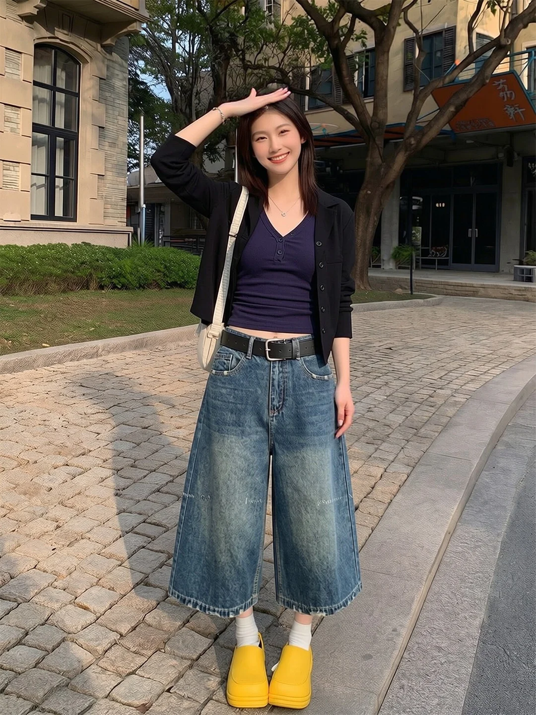 

Summer 2026 New Style Women's High Waist Straight Leg Jeans Mid-Length Thin Denim Shorts Washed out Loose Fit American Style