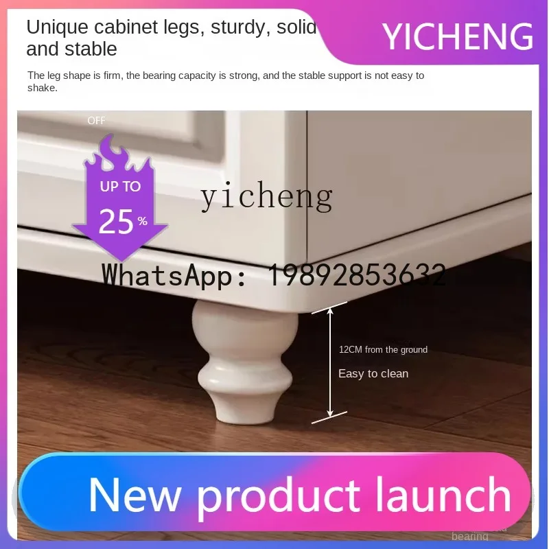 

gz7 Wooden Household Multi-Functional Chest of Drawers Storage Cabinet Integrated Simple White